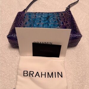 Brahmin Vibrant Blue and Purple Crossbody Bag